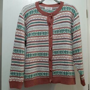 ALFRED DUNNER Button Down Cardigan Sweater Grandma Core Icelandic Large